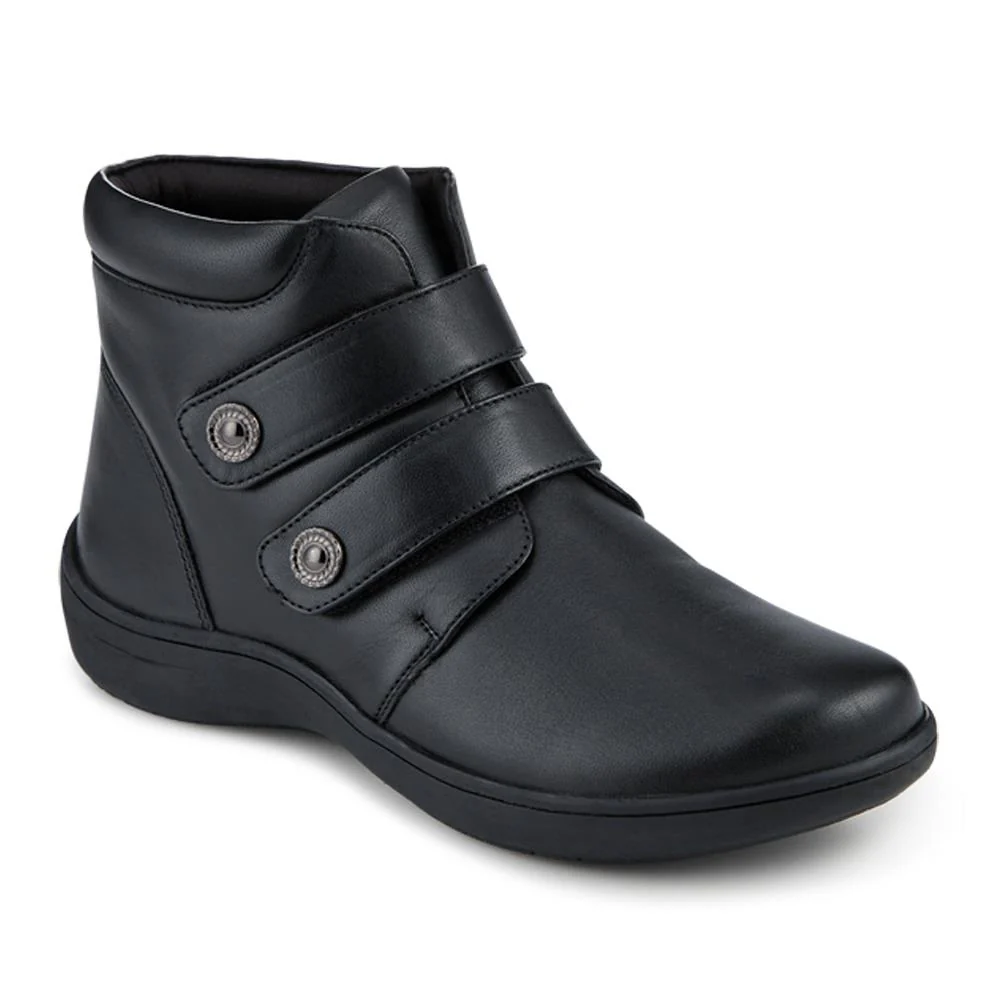 Wide Fit Leather Touch Fasten Boots - KF42005 / 328 423