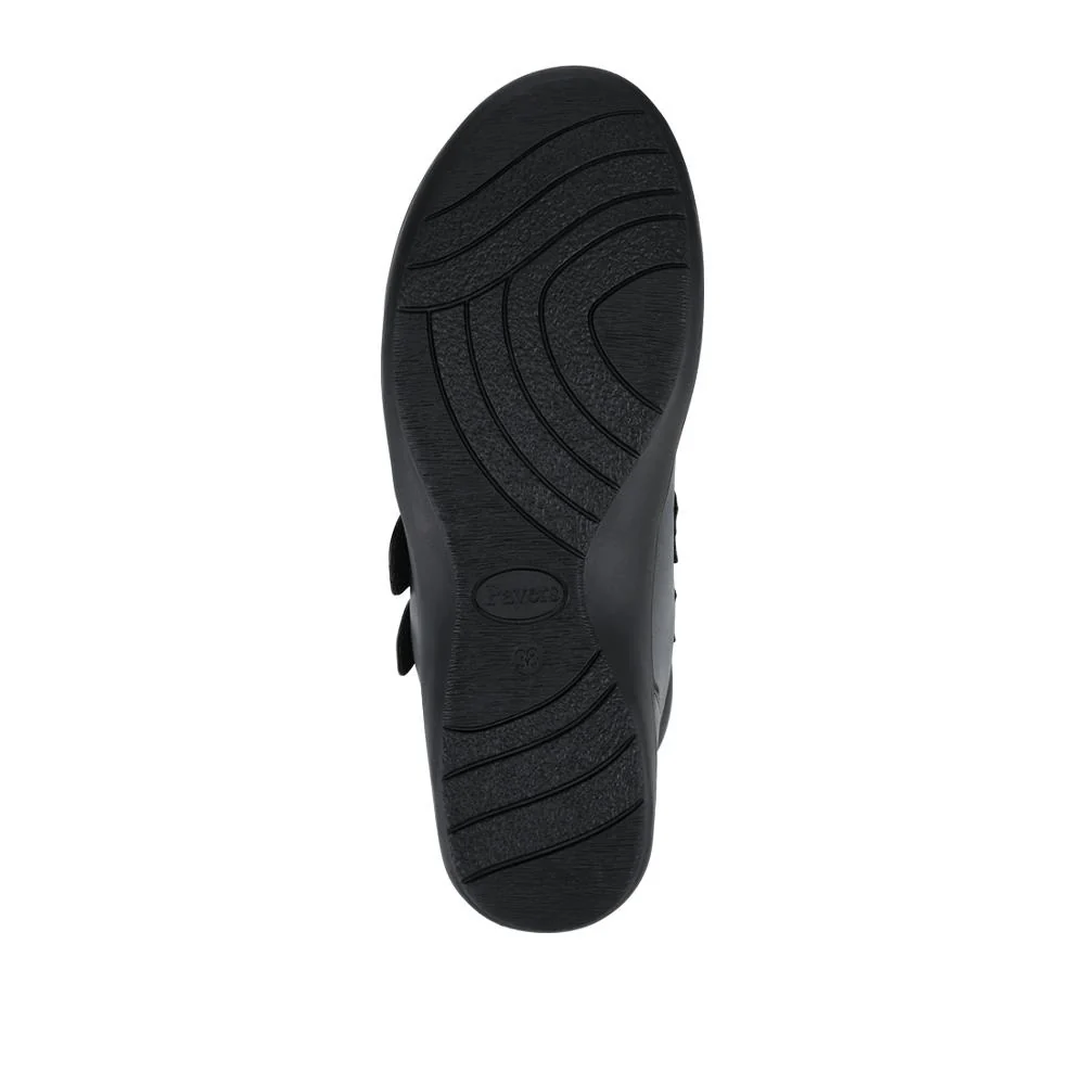 Wide Fit Leather Touch Fasten Boots - KF42005 / 328 423 - Black - Image 5