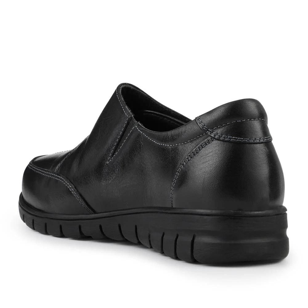 Wide Fit Leather Touch-Fasten Monk Shoes - KF42011 / 328 427 - Black - Image 3