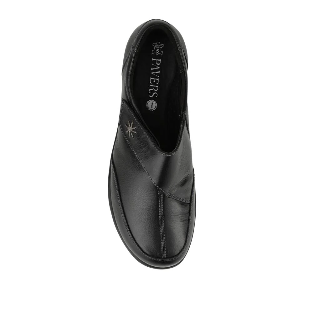 Wide Fit Leather Touch-Fasten Monk Shoes - KF42011 / 328 427 - Black - Image 4