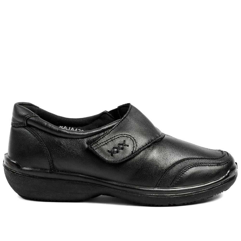 Wide Fit Leather Touch Fasten Monk Shoes - RAJA42000 / 328 598 - Black - Image 2