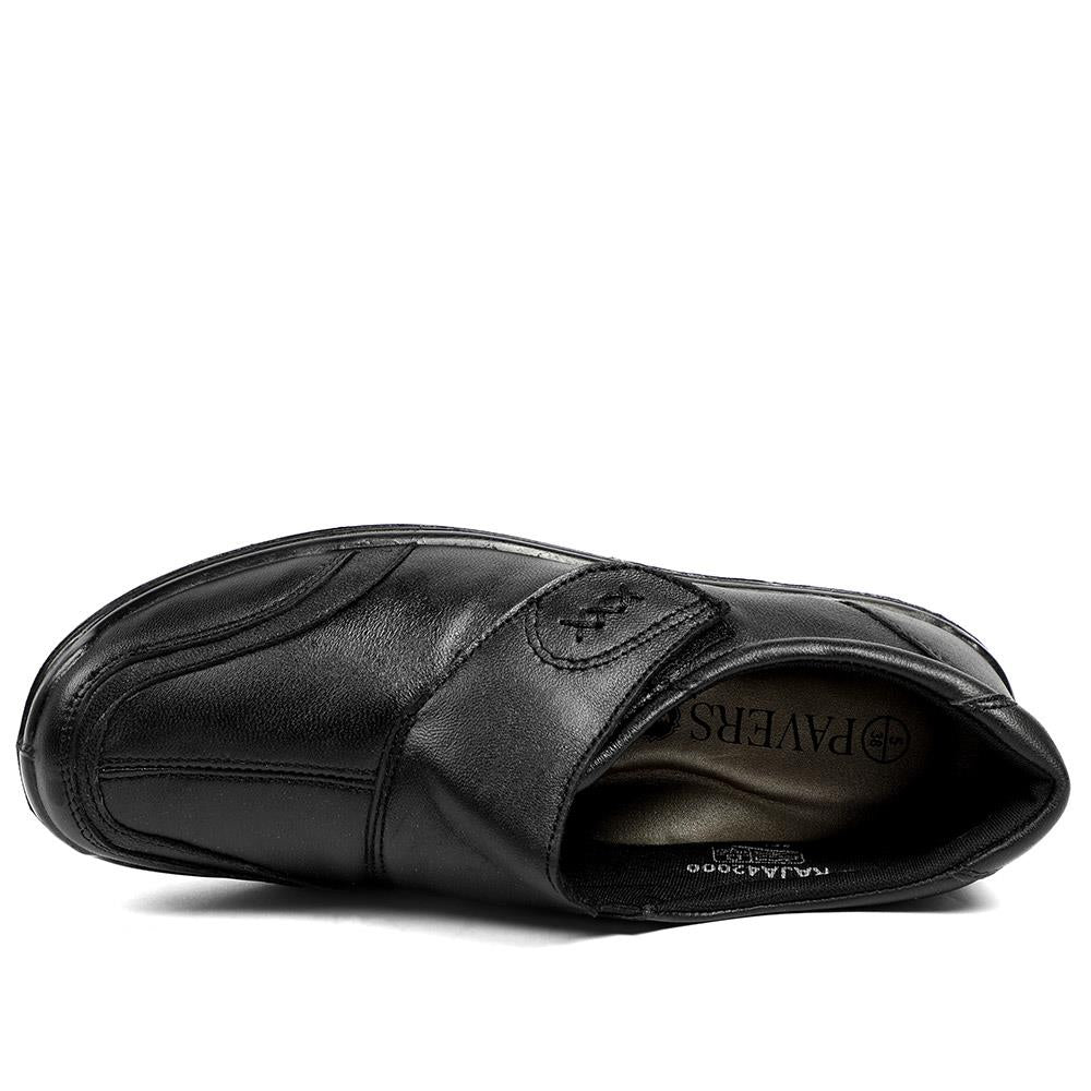 Wide Fit Leather Touch Fasten Monk Shoes - RAJA42000 / 328 598 - Black - Image 4