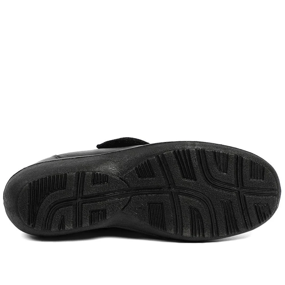 Wide Fit Leather Touch Fasten Monk Shoes - RAJA42000 / 328 598 - Black - Image 5