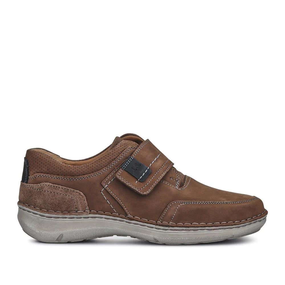 Wide-Fit Leather Touch-Fasten Shoes - JOSEF41507 / 327 047 - Dark Brown - Image 2