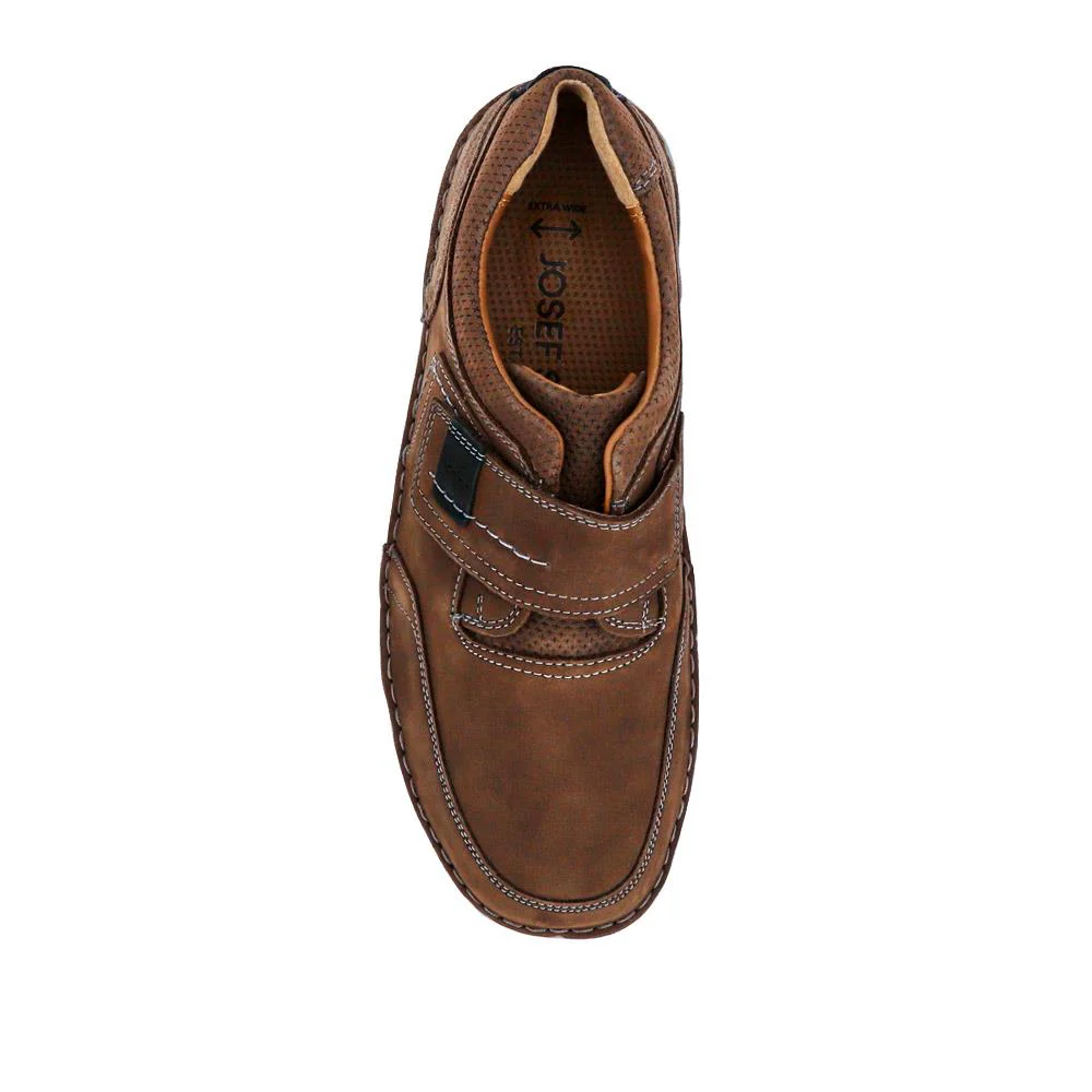 Wide-Fit Leather Touch-Fasten Shoes - JOSEF41507 / 327 047 - Dark Brown - Image 4