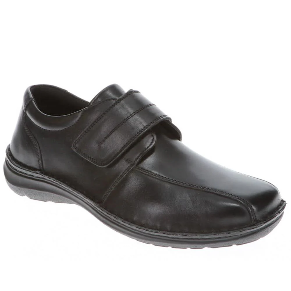 Wide Fit Leather Touch-Fasten Shoes - PARK40037 / 325 804
