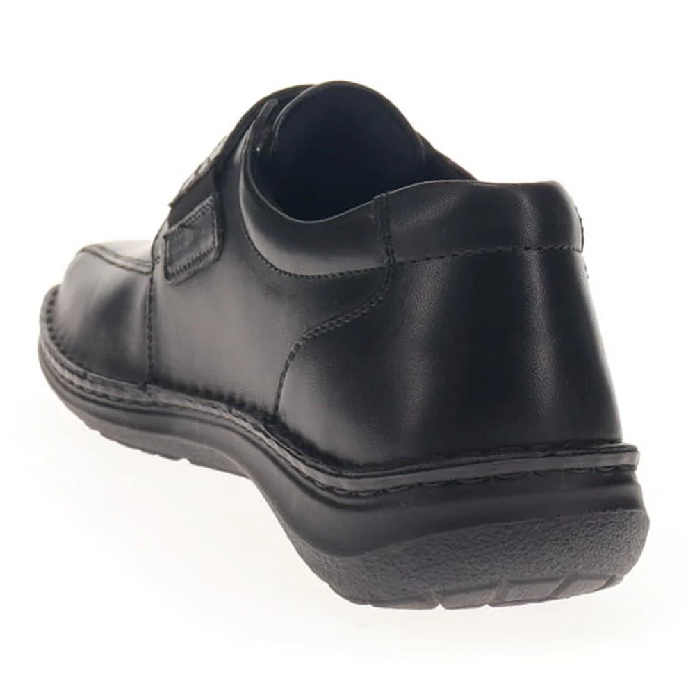 Wide Fit Leather Touch-Fasten Shoes - PARK40037 / 325 804 - Black - Image 3