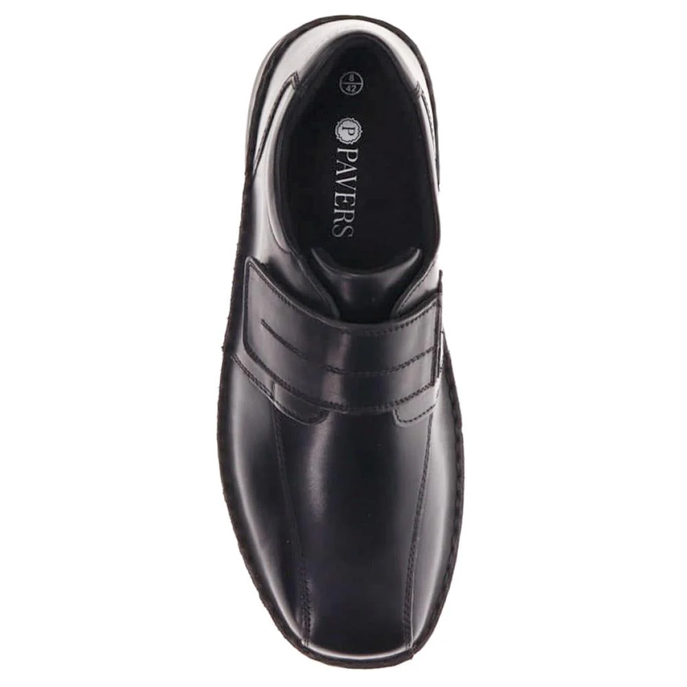 Wide Fit Leather Touch-Fasten Shoes - PARK40037 / 325 804 - Black - Image 4