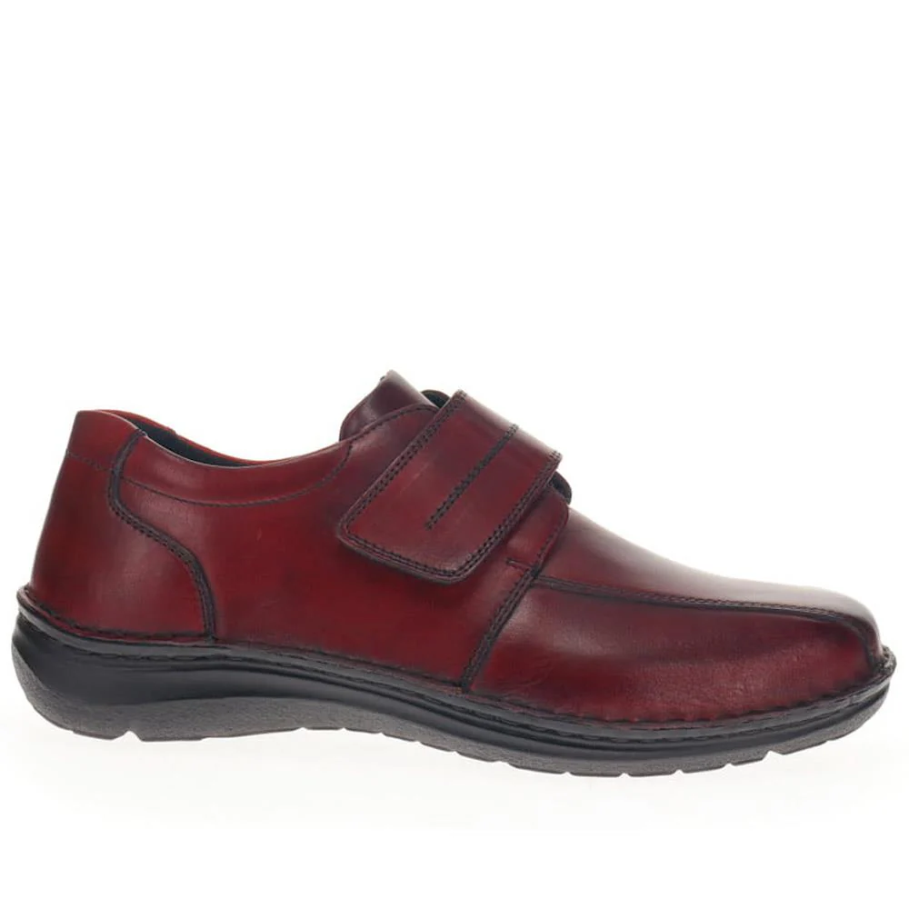 Wide Fit Leather Touch-Fasten Shoes - PARK40037 / 325 804 - Bordeaux - Image 2