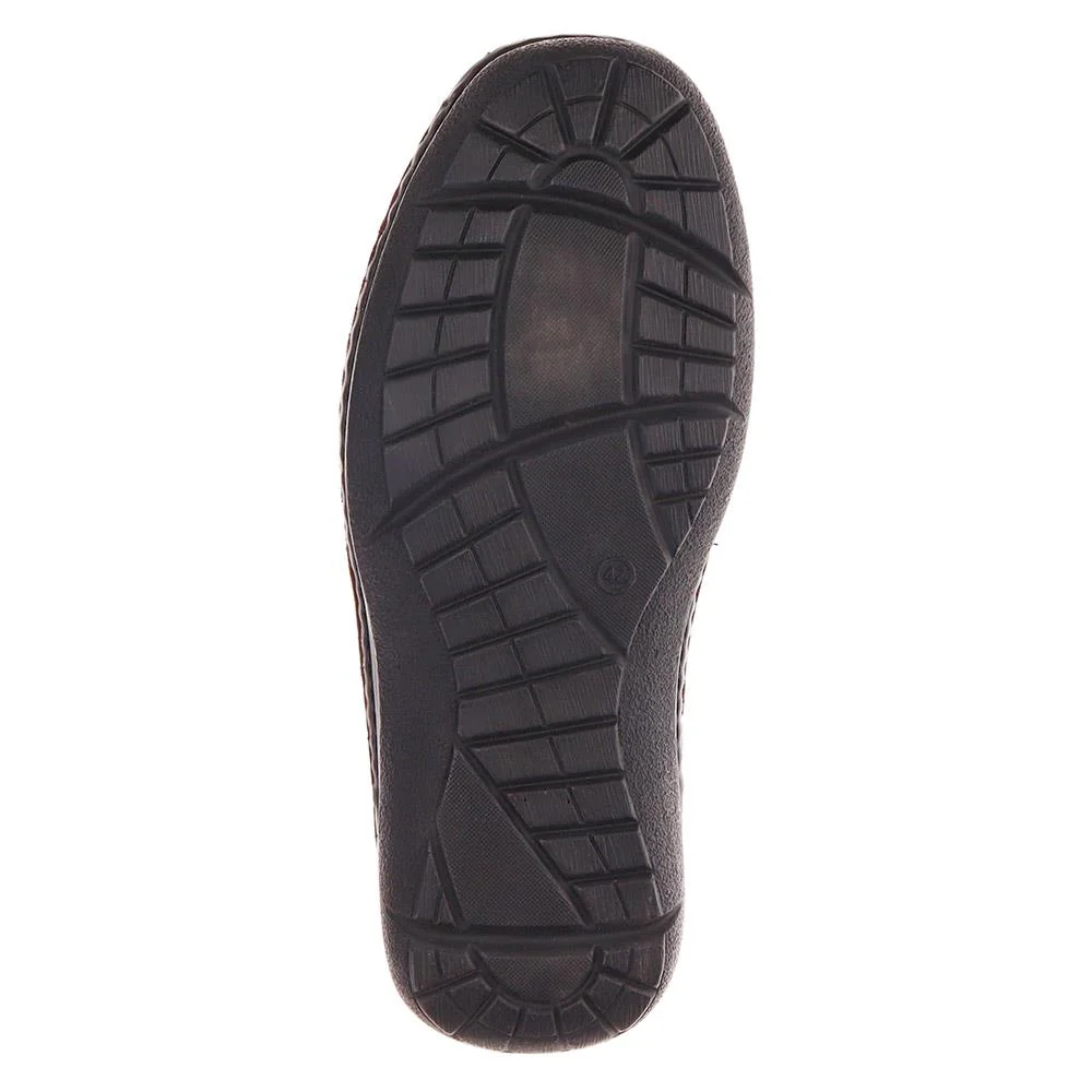 Wide Fit Leather Touch-Fasten Shoes - PARK40037 / 325 804 - Bordeaux - Image 3