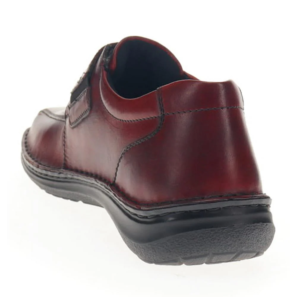 Wide Fit Leather Touch-Fasten Shoes - PARK40037 / 325 804 - Bordeaux - Image 4