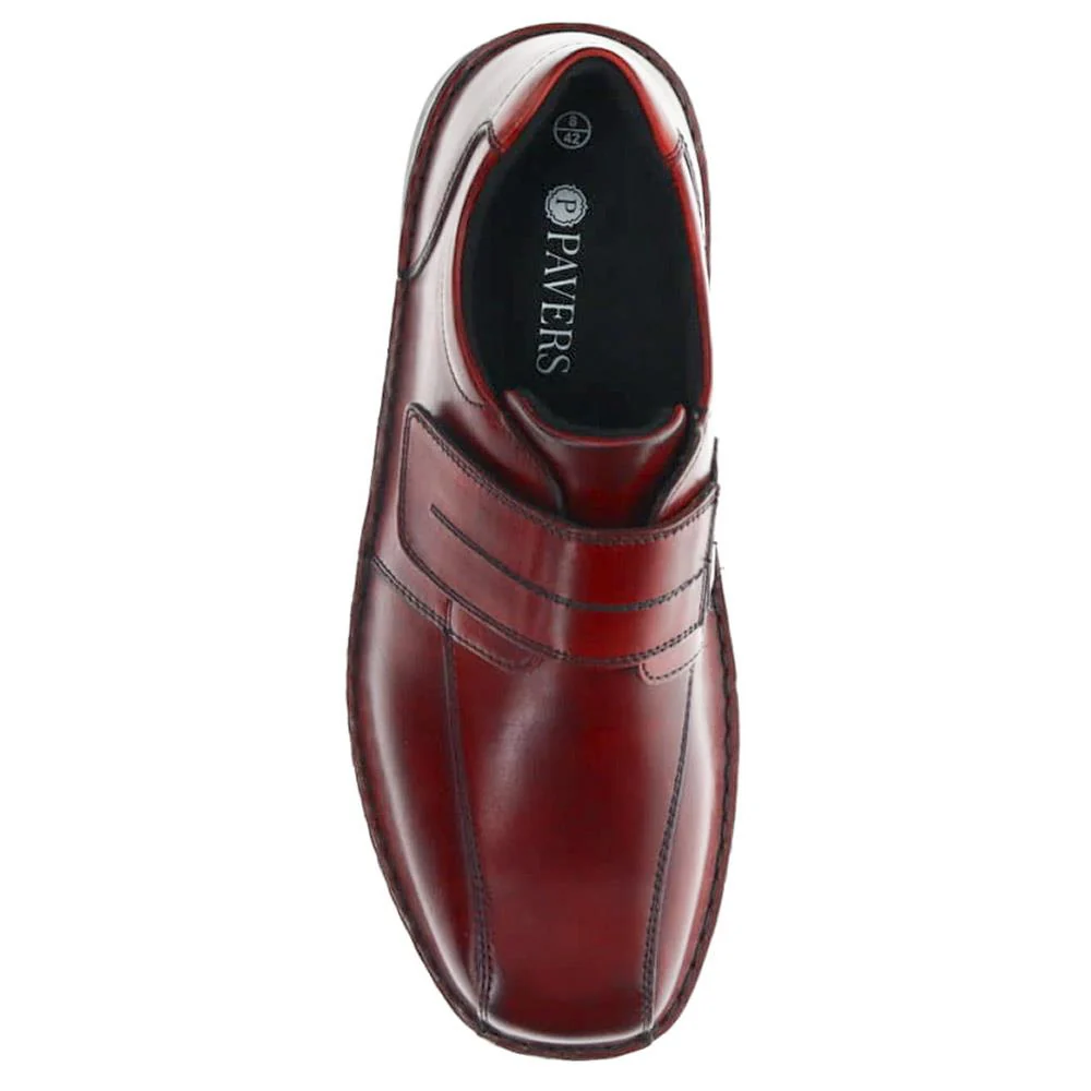 Wide Fit Leather Touch-Fasten Shoes - PARK40037 / 325 804 - Bordeaux - Image 5