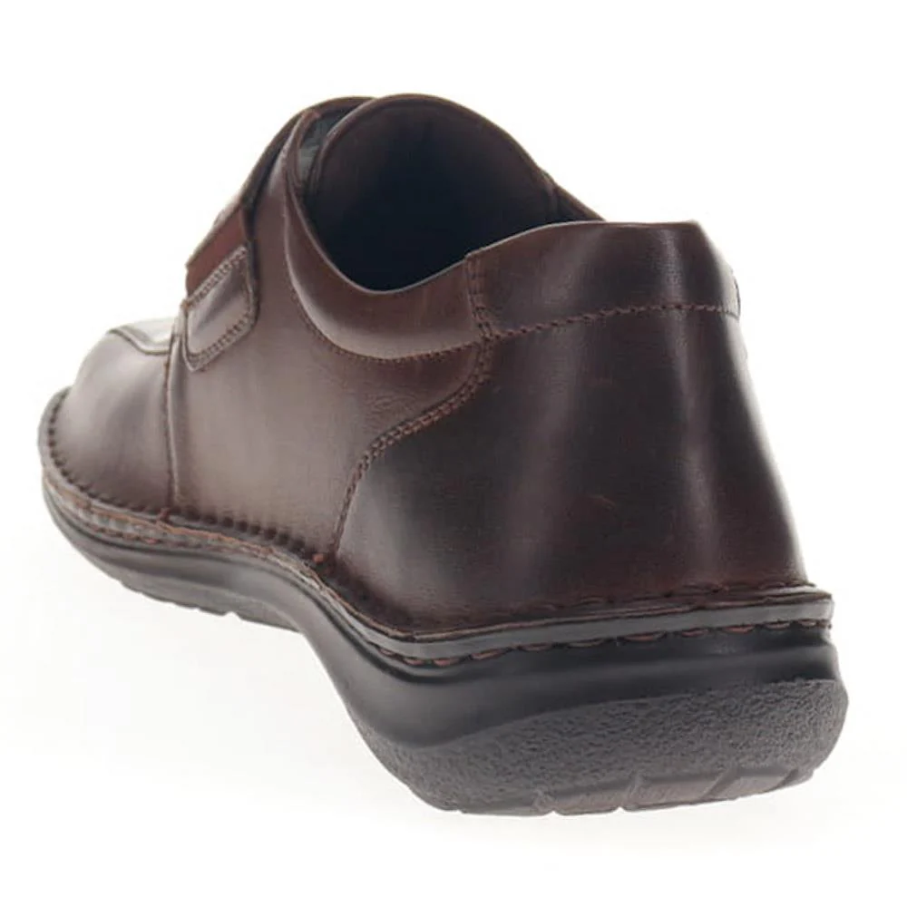 Wide Fit Leather Touch-Fasten Shoes - PARK40037 / 325 804 - Dark Brown - Image 3