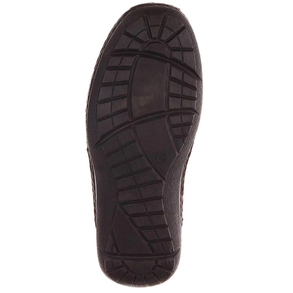 Wide Fit Leather Touch-Fasten Shoes - PARK40037 / 325 804 - Dark Brown - Image 5