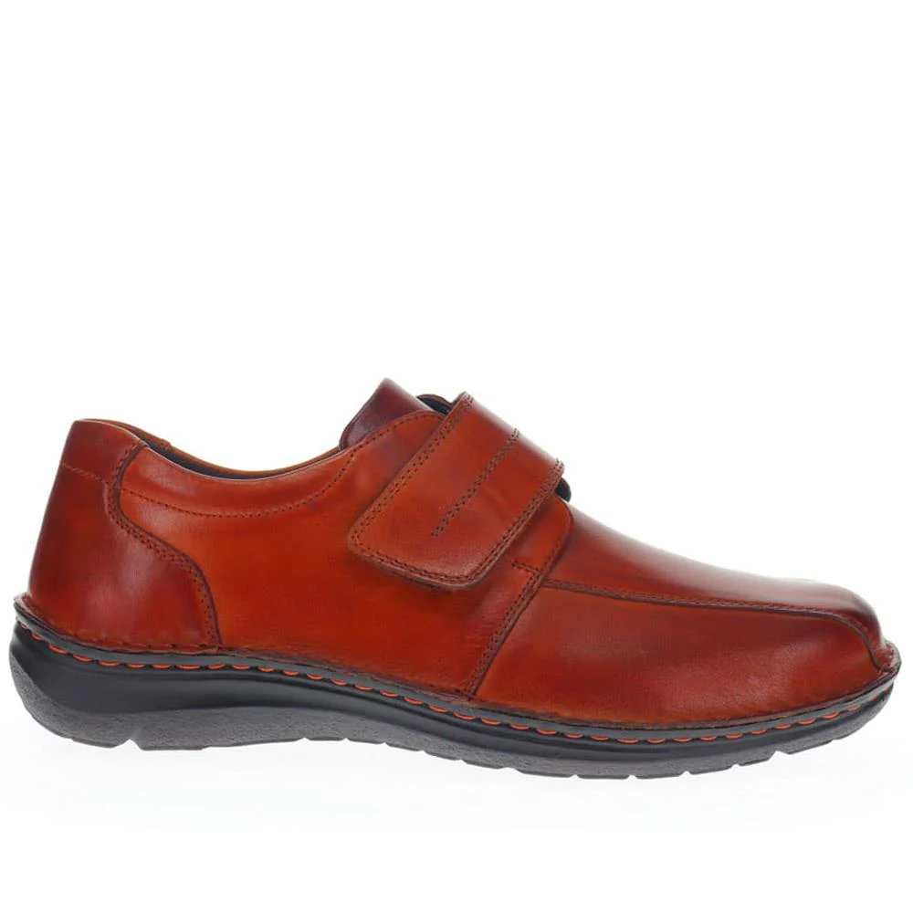Wide Fit Leather Touch-Fasten Shoes - PARK40037 / 325 804 - Tan - Image 2