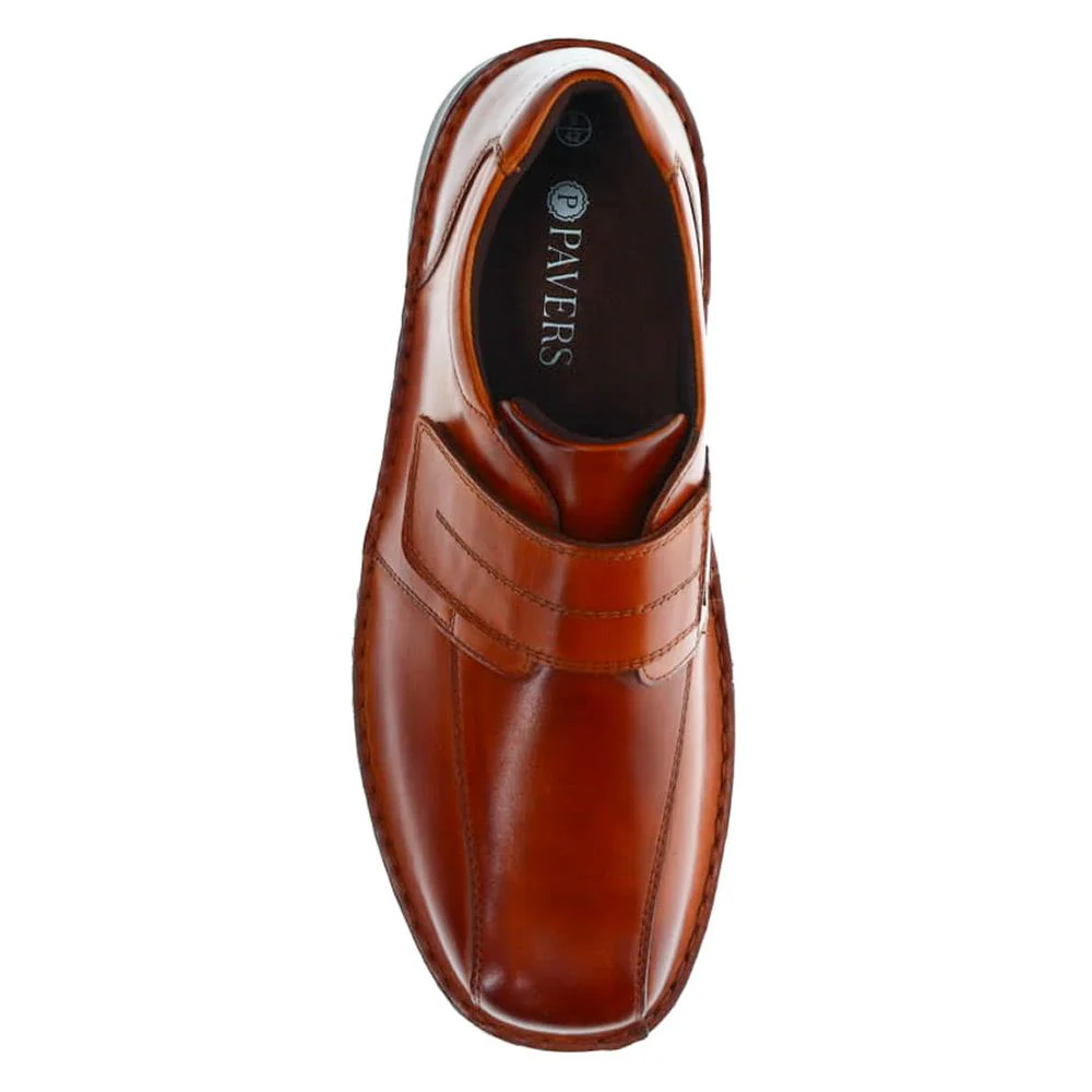 Wide Fit Leather Touch-Fasten Shoes - PARK40037 / 325 804 - Tan - Image 4