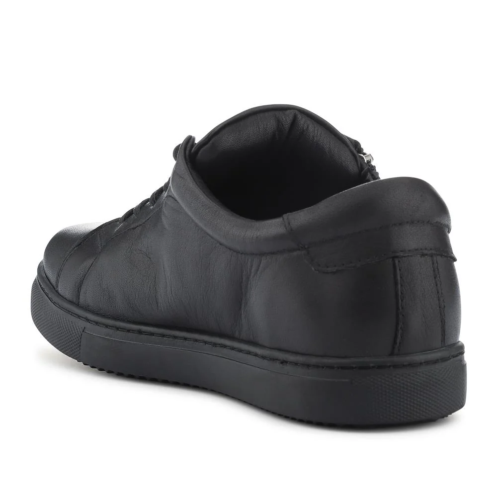 Wide Fit Leather Zip & Lace Trainers - ULUTA42000 / 328 391 - Black - Image 3