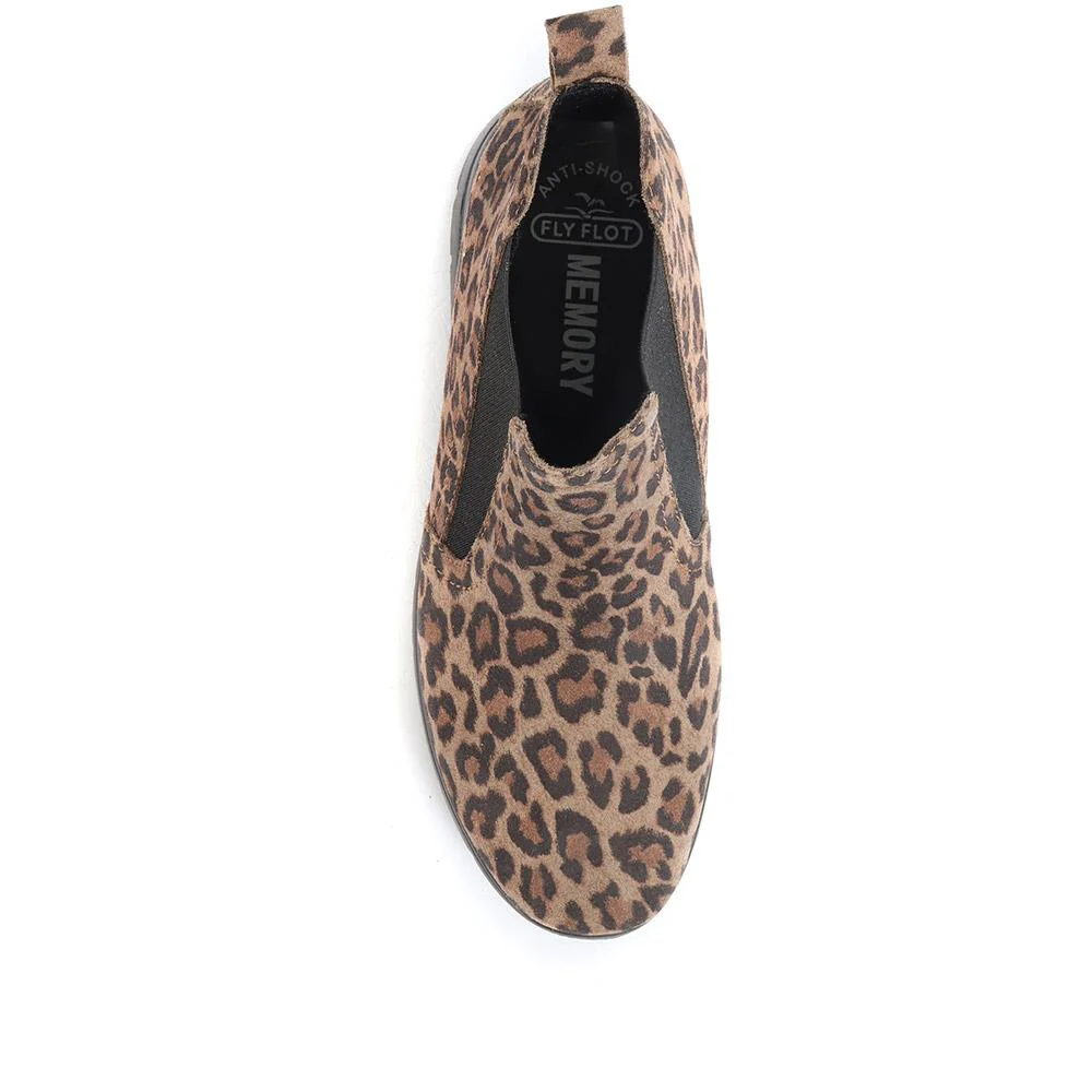 Wide Fit Leopard Print Chelsea Boots - FLY30000 / 315 741 - Brown Leopard - Image 4