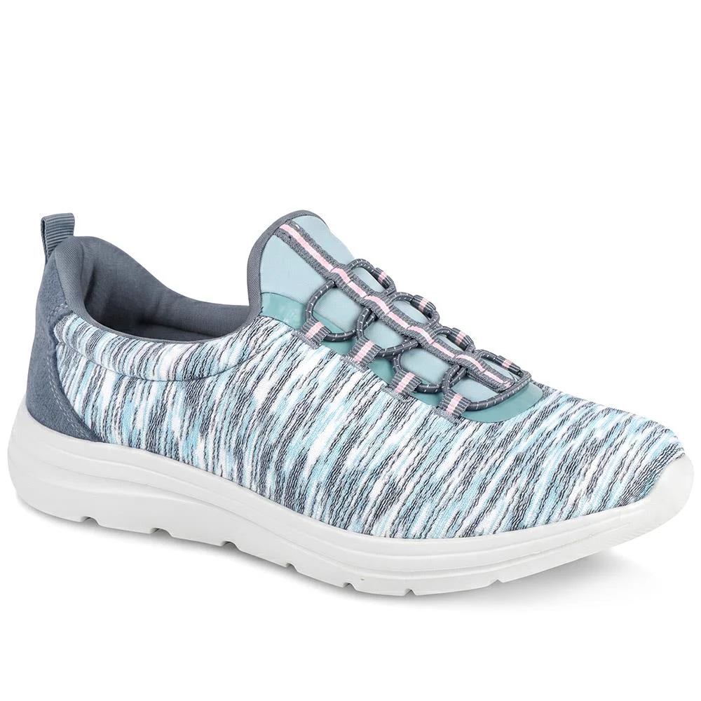 Wide Fit Memory Foam Bungee Lace Trainers - BRK43033 / 329 274 - Denim