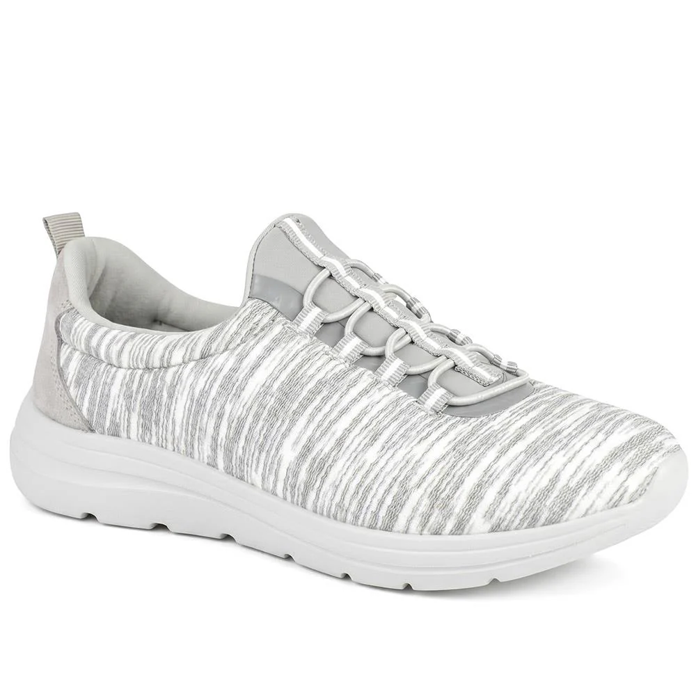Wide Fit Memory Foam Bungee Lace Trainers - BRK43033 / 329 274 - Grey