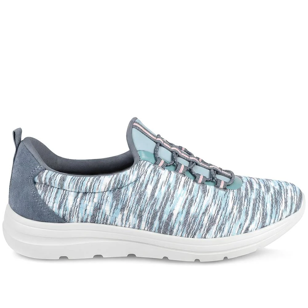 Wide Fit Memory Foam Bungee Lace Trainers - BRK43033 / 329 274 - Denim - Image 2