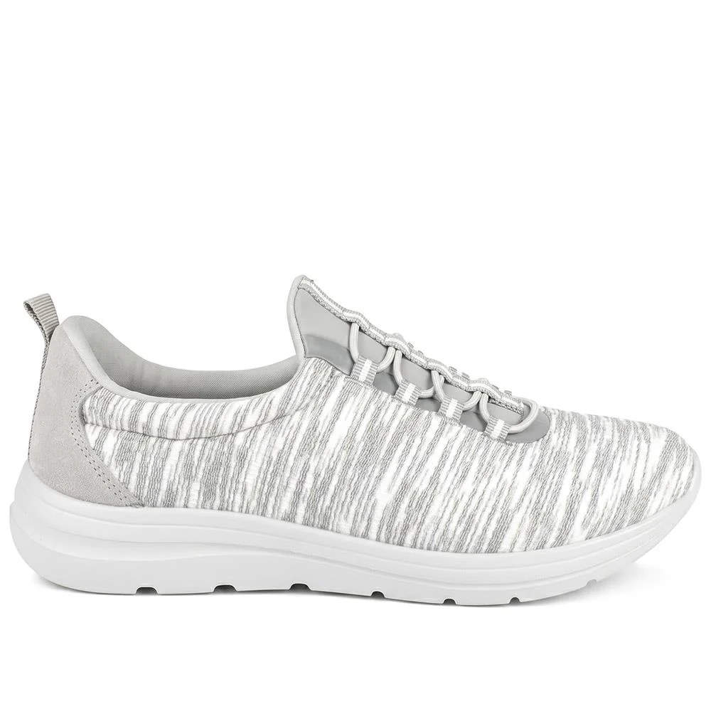 Wide Fit Memory Foam Bungee Lace Trainers - BRK43033 / 329 274 - Grey - Image 2