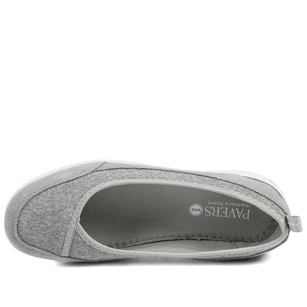 Wide Fit Memory Foam Floral Pumps - BRK43007 / 329 007 - Grey - Image 4