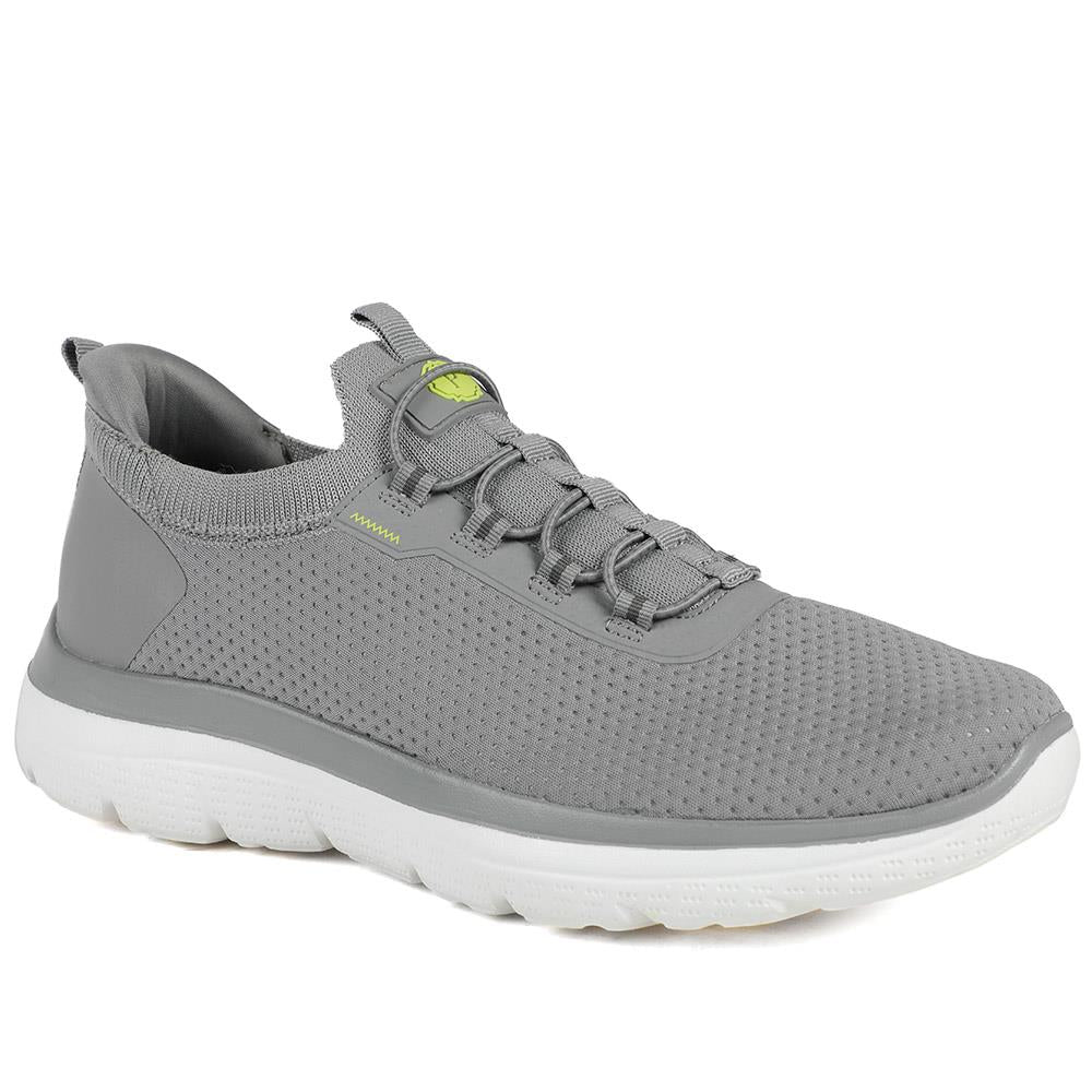 Easy Step In Wide Fit Memory Foam Lace Up Trainers - BOJIE43000 / 328 888 - Charcoal