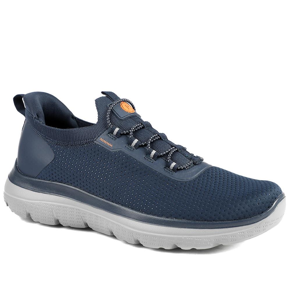 Easy Step In Wide Fit Memory Foam Lace Up Trainers - BOJIE43000 / 328 888 - Navy