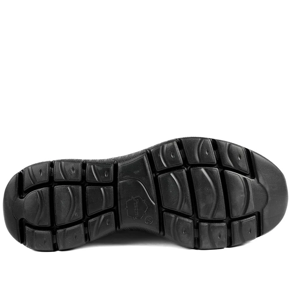 Easy Step In Wide Fit Memory Foam Lace Up Trainers - BOJIE43000 / 328 888 - Black - Image 6