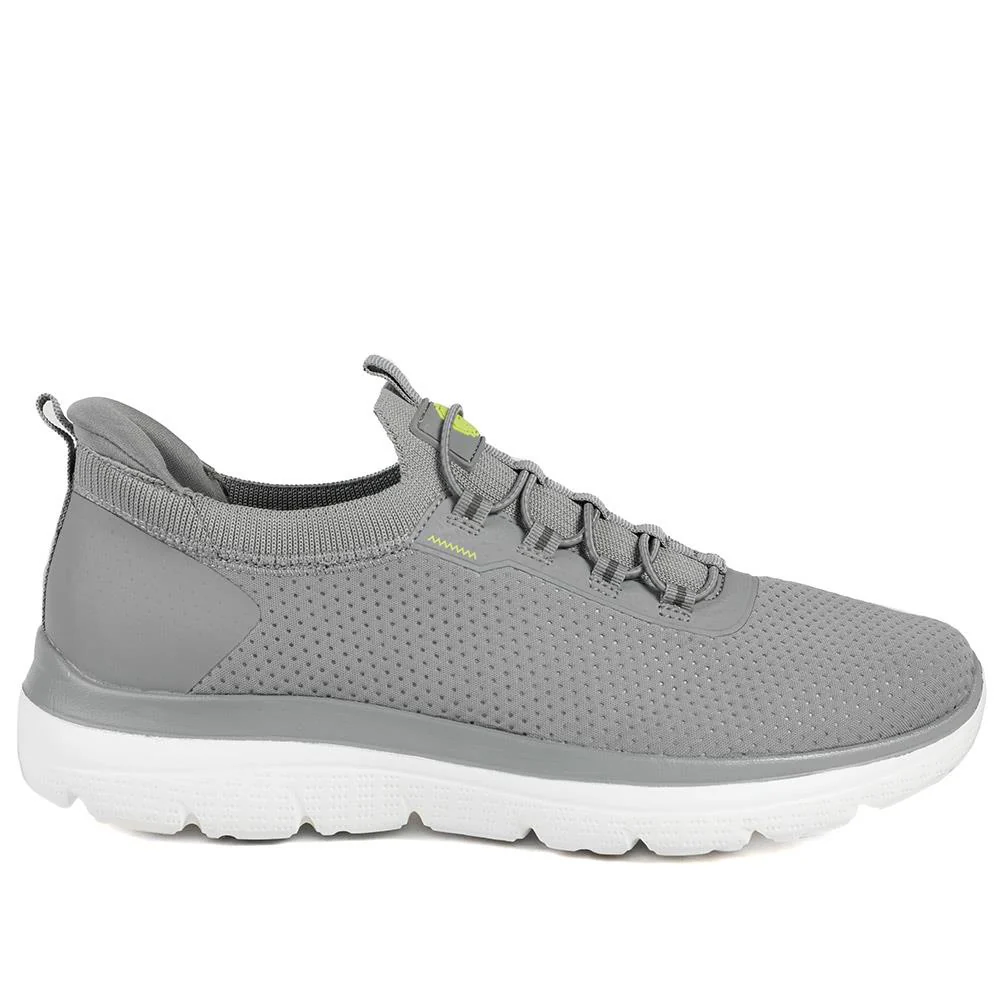Easy Step In Wide Fit Memory Foam Lace Up Trainers - BOJIE43000 / 328 888 - Charcoal - Image 3