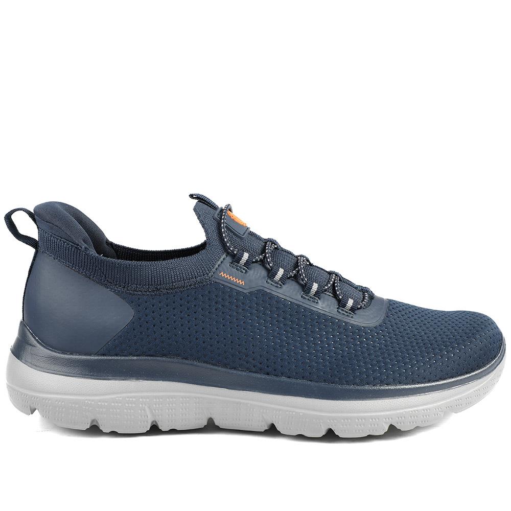 Easy Step In Wide Fit Memory Foam Lace Up Trainers - BOJIE43000 / 328 888 - Navy - Image 3
