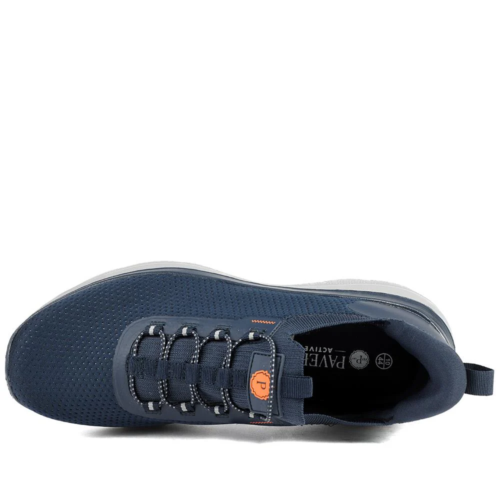 Easy Step In Wide Fit Memory Foam Lace Up Trainers - BOJIE43000 / 328 888 - Navy - Image 5