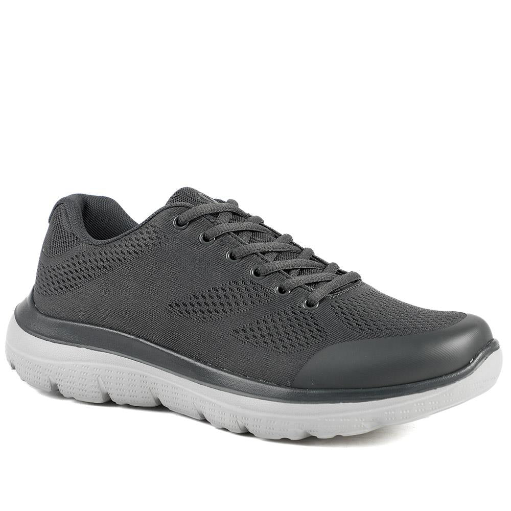 Wide Fit Memory Foam Lace Up Trainers - BOJIE43001 / 328 889 - Charcoal