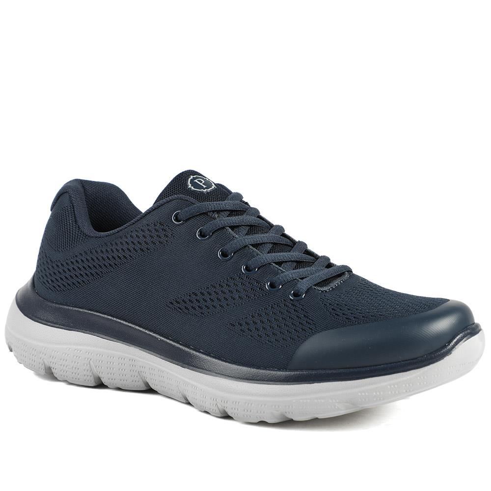 Wide Fit Memory Foam Lace Up Trainers - BOJIE43001 / 328 889 - Navy