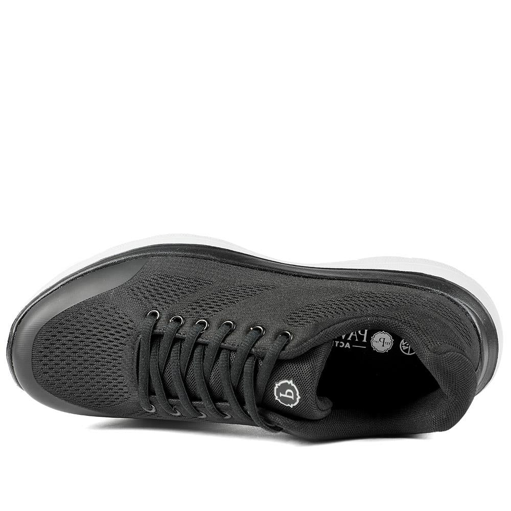 Wide Fit Memory Foam Lace Up Trainers - BOJIE43001 / 328 889 - Black - Image 5