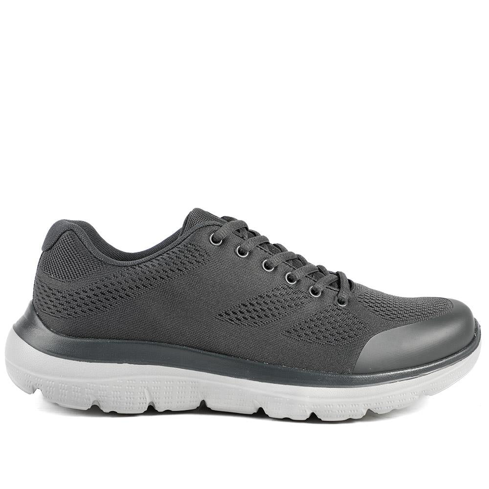 Wide Fit Memory Foam Lace Up Trainers - BOJIE43001 / 328 889 - Charcoal - Image 3