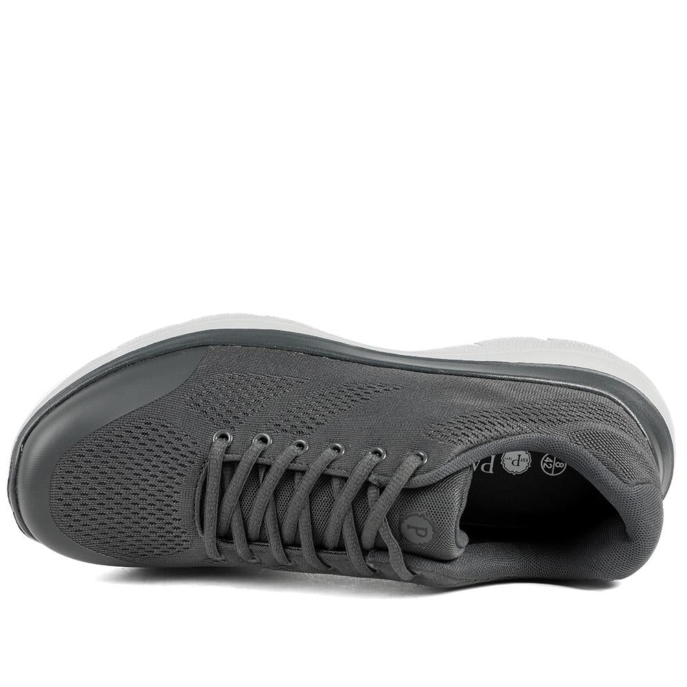 Wide Fit Memory Foam Lace Up Trainers - BOJIE43001 / 328 889 - Charcoal - Image 5