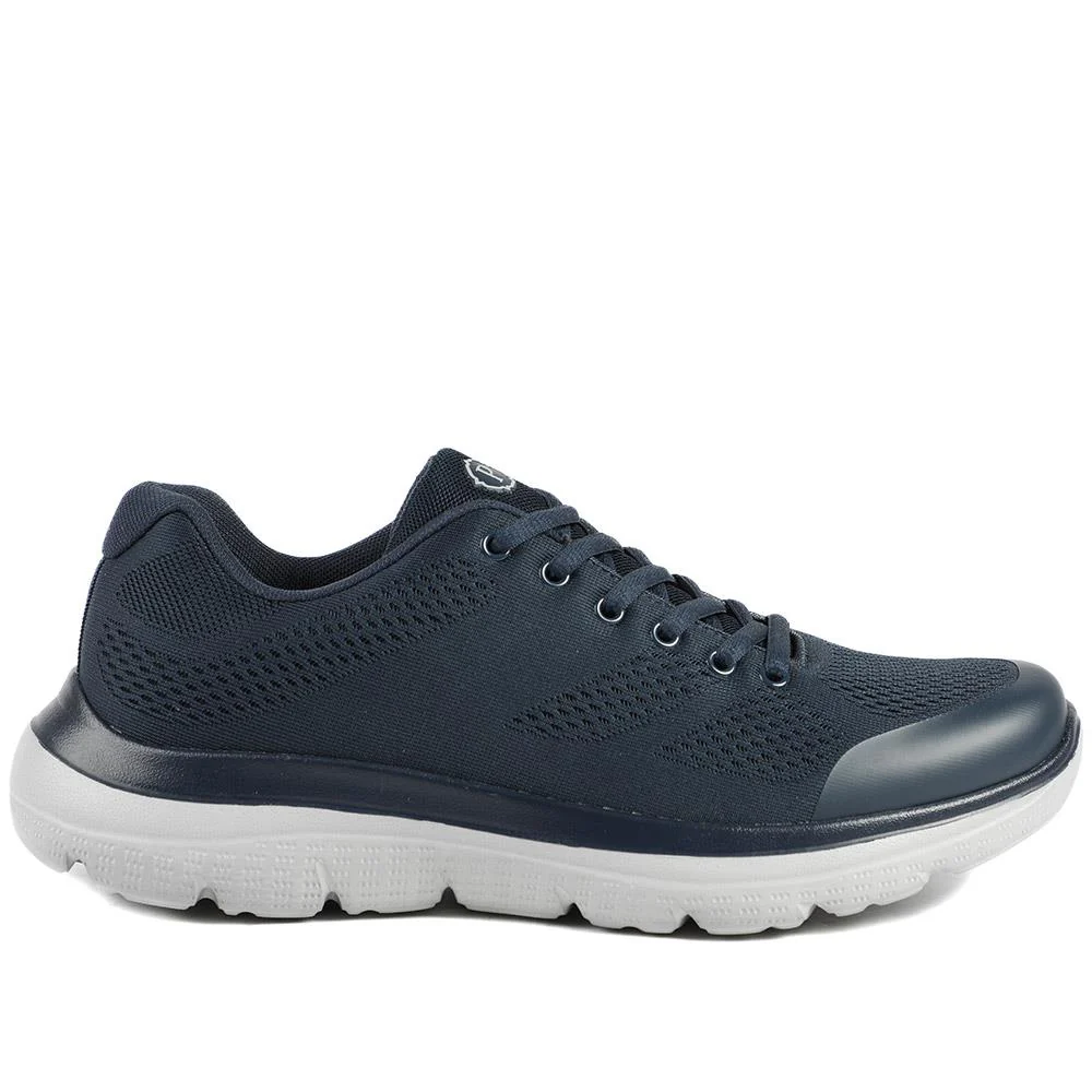 Wide Fit Memory Foam Lace Up Trainers - BOJIE43001 / 328 889 - Navy - Image 3