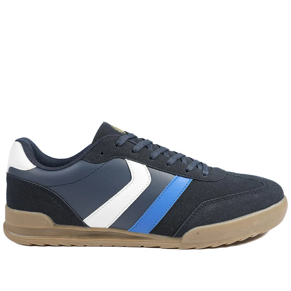 Wide Fit Memory Foam Lace Up Trainers - SUNCH43000 / 328 962 - Navy - Image 2