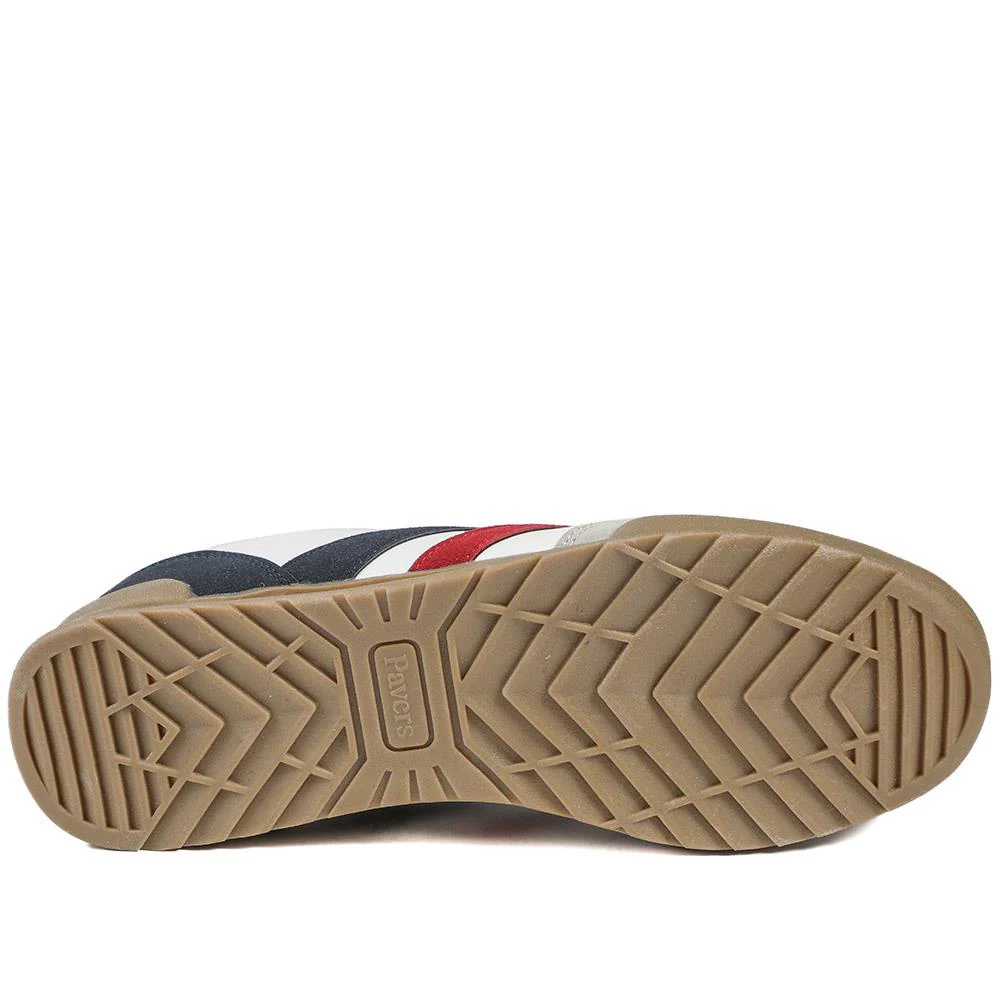 Wide Fit Memory Foam Lace Up Trainers - SUNCH43000 / 328 962 - White-Navy-Red - Image 5