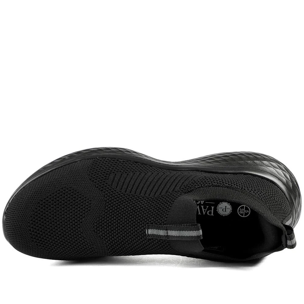 Wide Fit Memory Foam Easy Step In Trainers - BRK43041 / 329 070 - Black - Image 5