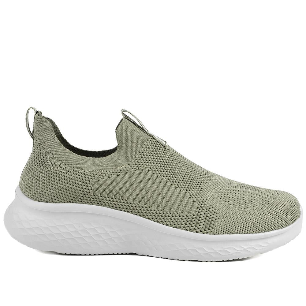 Wide Fit Memory Foam Easy Step In Trainers - BRK43041 / 329 070 - Khaki - Image 3