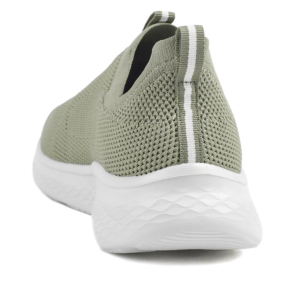 Wide Fit Memory Foam Easy Step In Trainers - BRK43041 / 329 070 - Khaki - Image 4