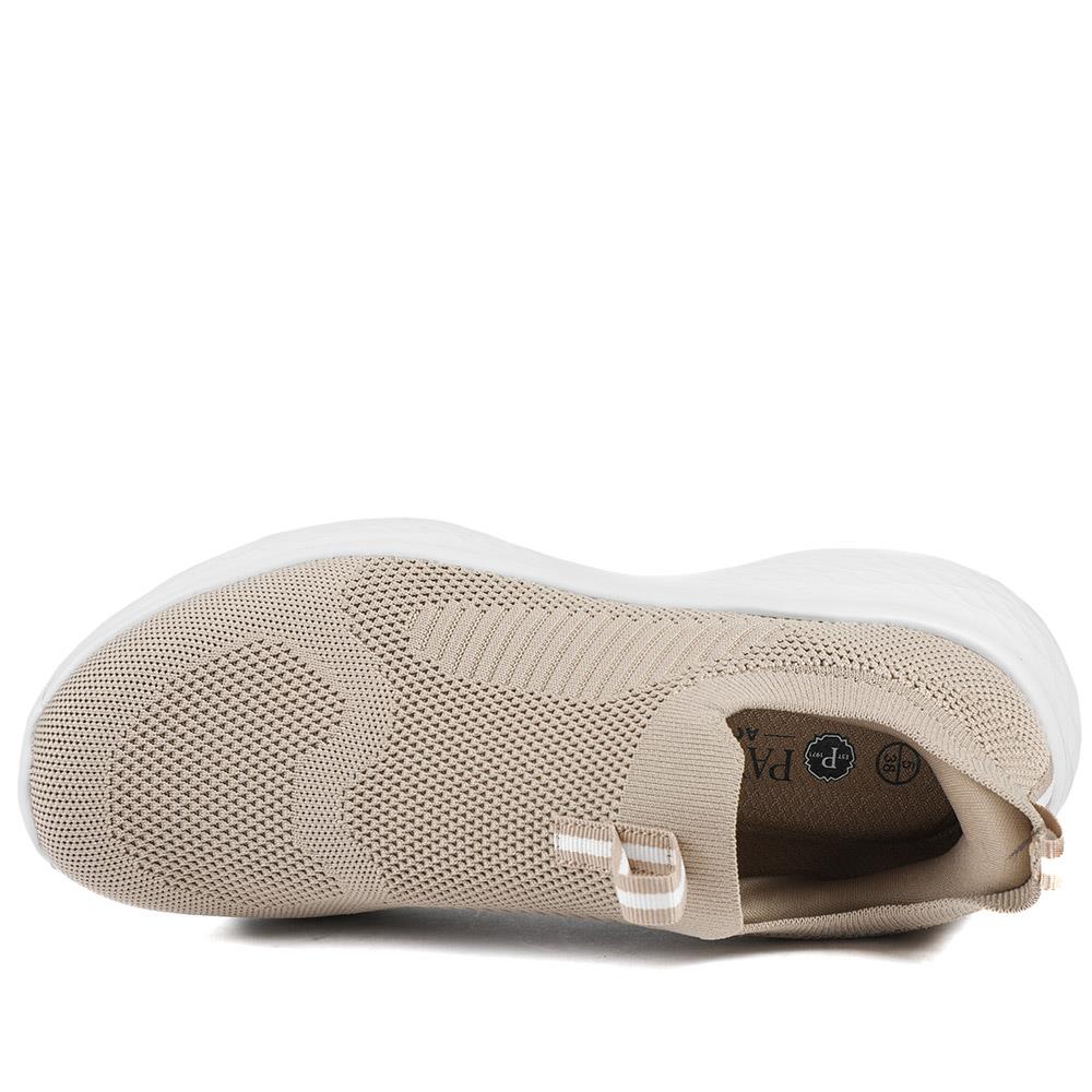 Wide Fit Memory Foam Easy Step In Trainers - BRK43041 / 329 070 - Taupe - Image 5