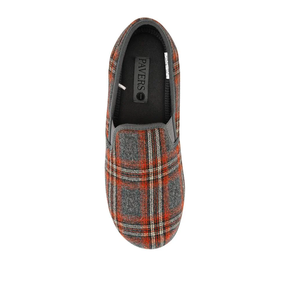 Wide Fit Memory Foam Slippers - QING42012 / 327 973 - Grey-Red - Image 4