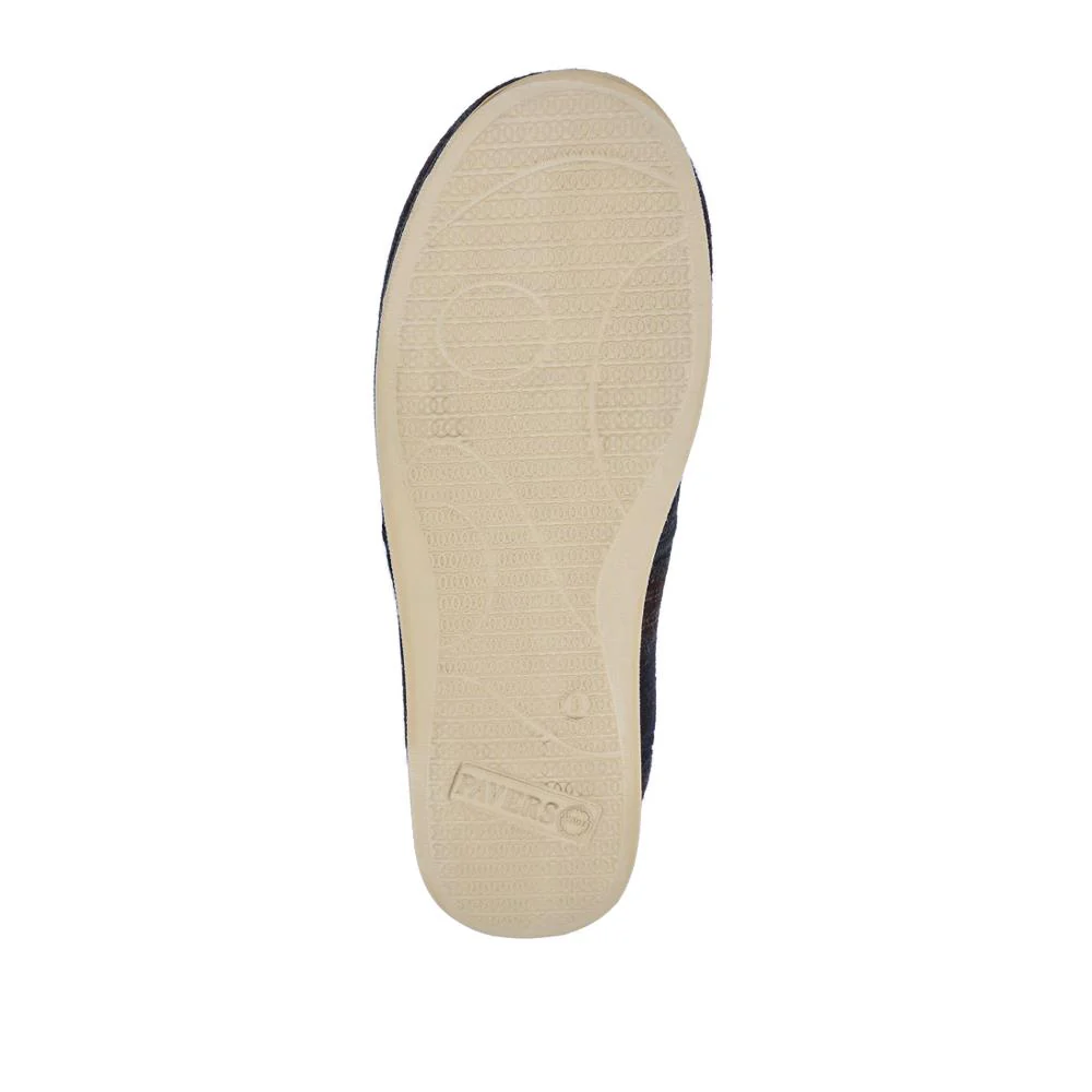 Wide Fit Memory Foam Slippers - QING42012 / 327 973 - Navy - Image 5
