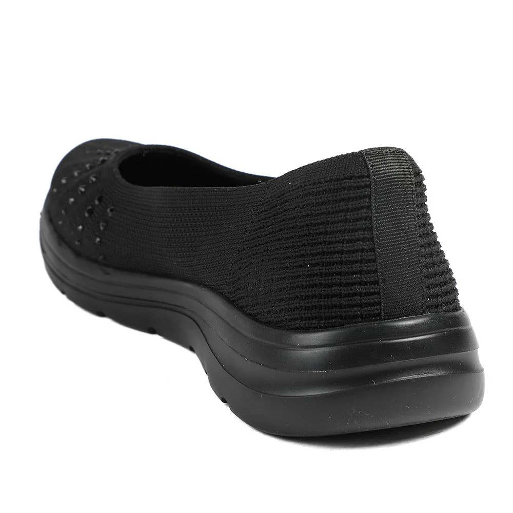 Wide Fit Memory Foam Sporty Pumps - BRK43008 / 328 977 - Black - Image 3