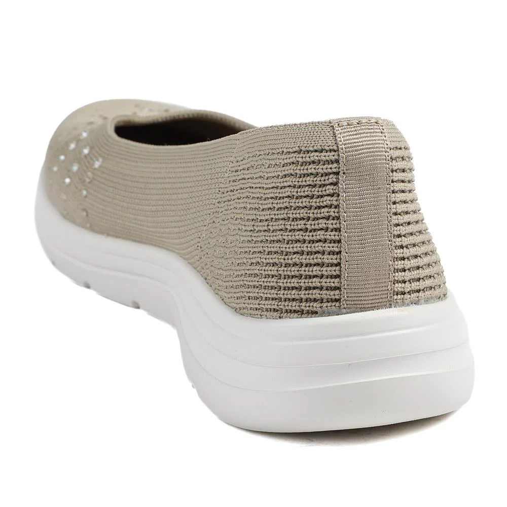 Wide Fit Memory Foam Sporty Pumps - BRK43008 / 328 977 - Taupe - Image 4