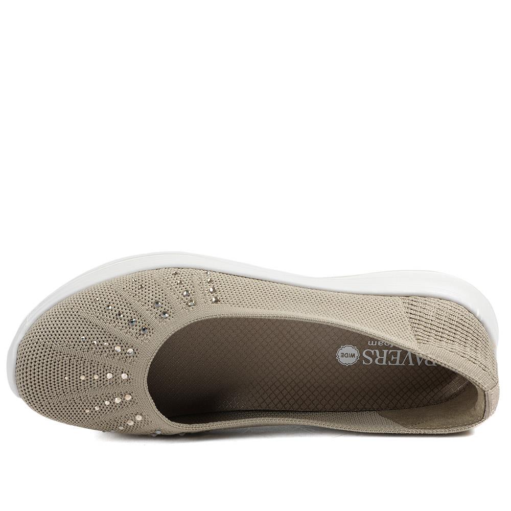 Wide Fit Memory Foam Sporty Pumps - BRK43008 / 328 977 - Taupe - Image 5